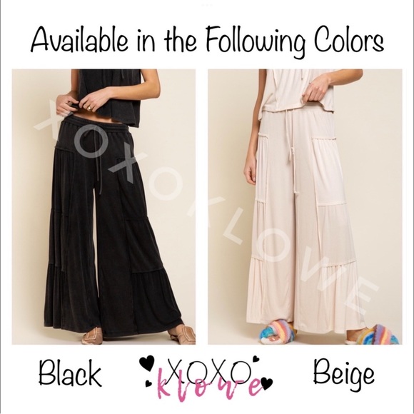 POL Black Flowy Ribbed Knit Wide Leg Pants - Picture 12 of 16